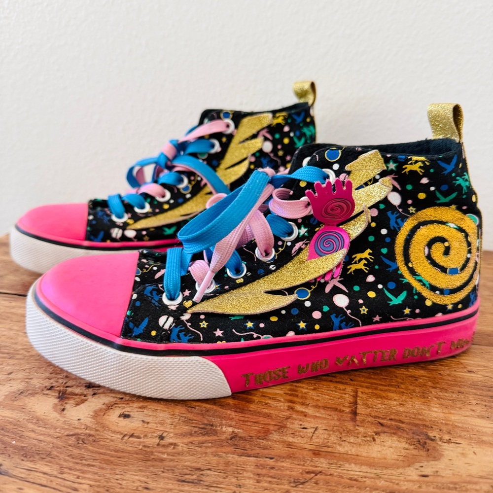 Harry Potter Luna Lovegood High-Top Sneakers Pink Gold Glitter